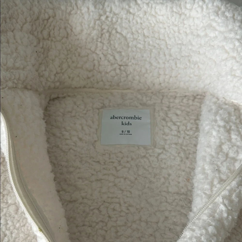 Abercrombie & Fitch Kids Cream Sherpa Zip Jacket